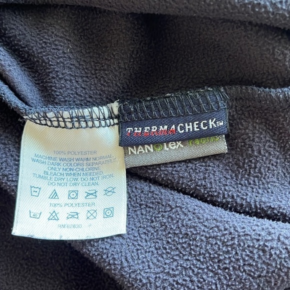 Lands End Micro Fleece Pullover 3/4 Zipper Size Lg 14-16 Navy Blue Long Sleeve - Picture 10 of 12